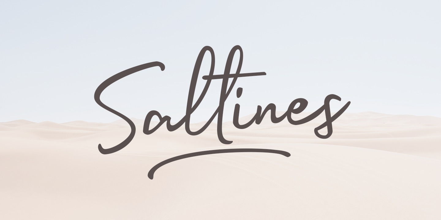 Beispiel einer Saltines Swash-Schriftart